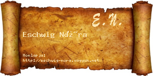 Eschwig Nóra névjegykártya